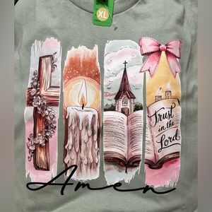 NEW Size XL Easter Graphic Tee with Religious Design